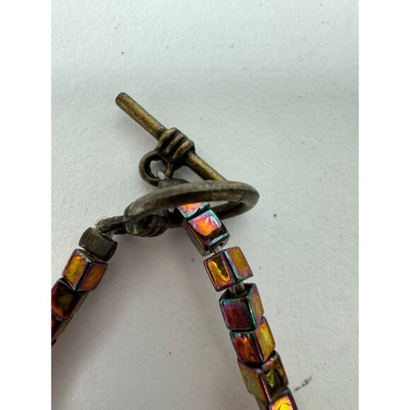 Handcrafted Smoky Quartz & Carved Stone Necklace With Toggle Clasp - Picture 10 of 16